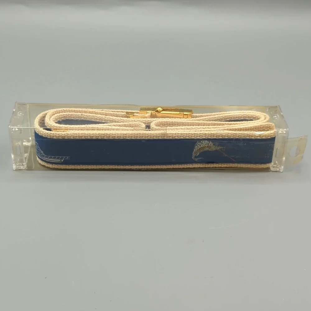 Skipper's Canvas Web Belt Nautical Boat Vintage Solid Brass Buckle Size 42 NEW
